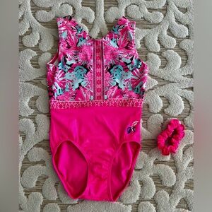 GK Girls Pink Leo with Scrunchie Size Child Large